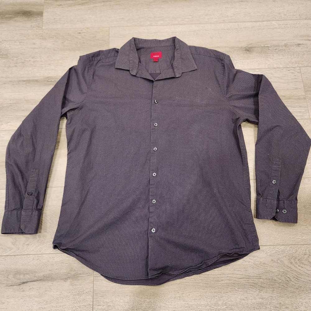 Alfani Dark Gray Casual Button Down Shirt Mens Size XL LIKE NEW